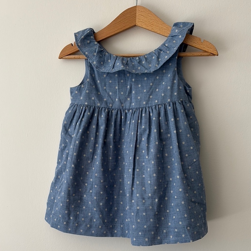 Blue Polka Dot Sleeveless Dress